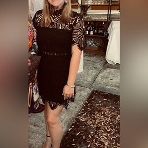 Saylor Crochet Mini Dress